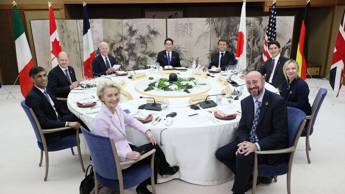 El G7 en Hiroshima, con los jefes de estado que acordaron sanciones más duras contra Rusia. (Foto: Oficial G7 Hiroshima, Japón)  