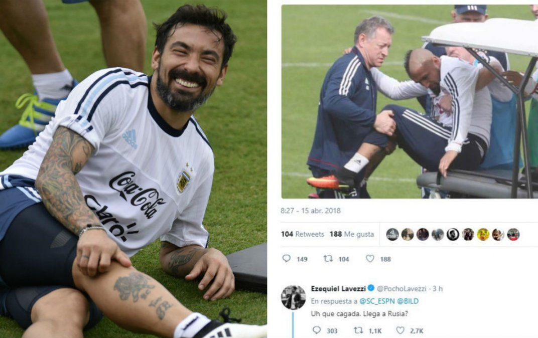 Ezequiel Lavezzi se burló de Arturo Vidal y de la Selección de Chile en Twitter y luego borró el mensaje