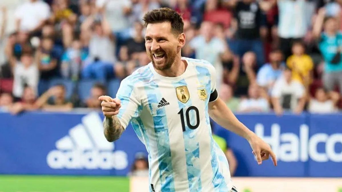 Messi le hizo cincol goles a Estonia y fue la gran figura de la Scaloneta.&nbsp;