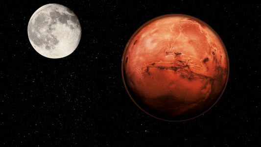 ¡ATENTO! El choque cósmico del día: la Luna se enfrenta a Marte y nadie sale ileso