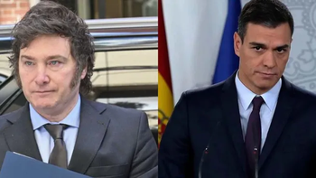 Javier Milei y Pedro Sánchez, presidente de España. (Foto: gentileza Ámbito)