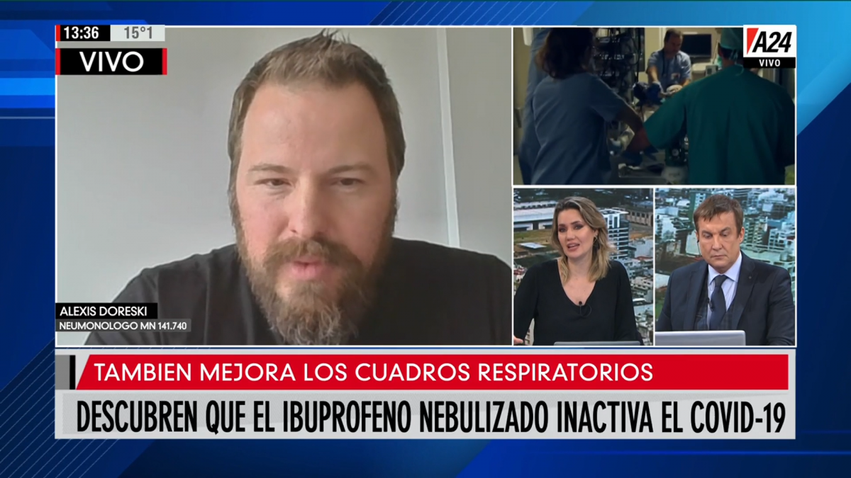 Analizan un nuevo tratamiento para el COVID: nebulizaciones con ibuprofeno
