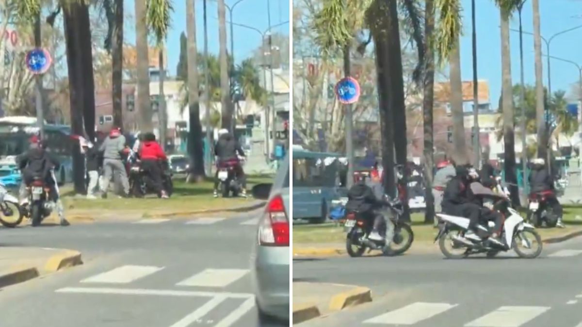 Efectivos del Comando Radioeléctrico fueron alertados sobre la presencia de dos jóvenes que circulaban en una motocicleta Honda XR 150 negra sin patente. (Foto: captura de video)