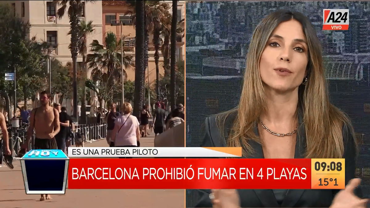 Barcelona prohibió fumar en cuatro de sus playas en una prueba piloto. (Captura de Tv)