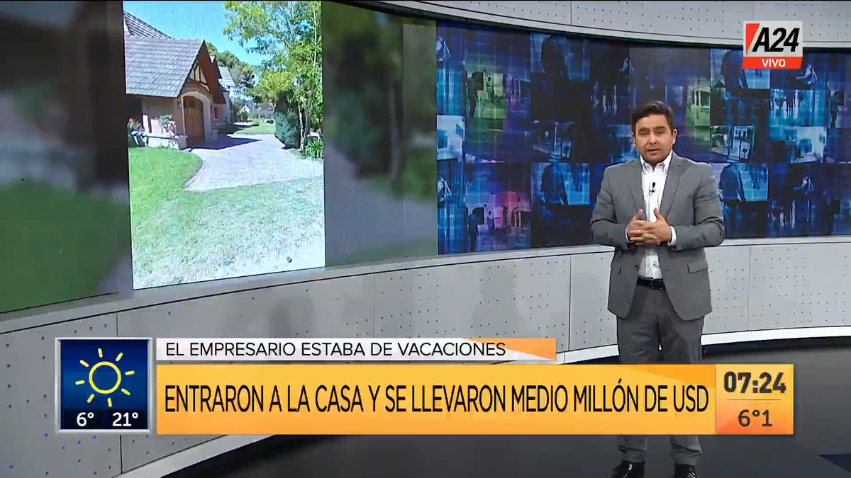 Robo millonario a un empresario gastronómico de Pinamar. (Captura de Tv)