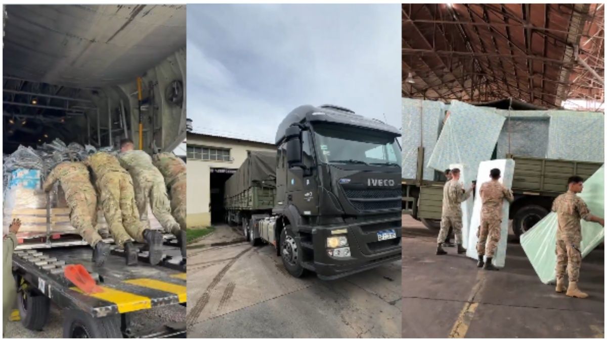 Inundaciones en Bahía Blanca: un segundo avión Hércules C-130 de la Fuerza Aérea llevan ayuda a los damnificados