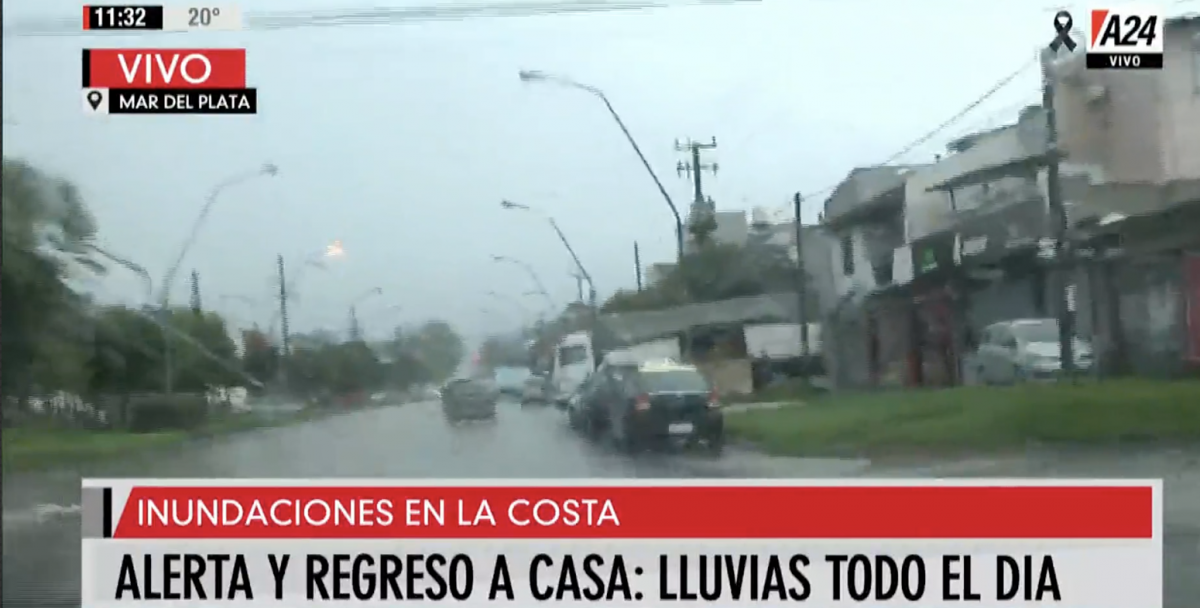 Alerta amarilla en la Costa Atlántica por lluvias fuertes desde Gesell a Miramar