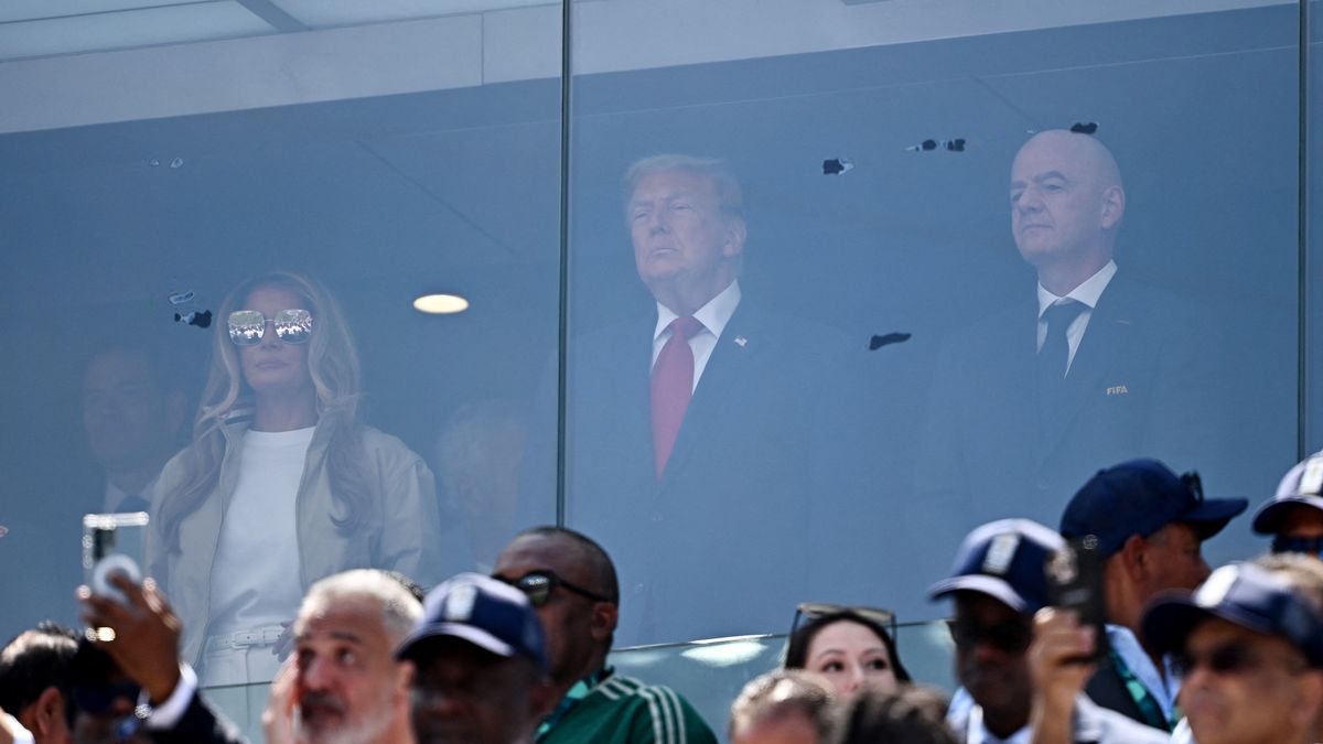 La reacción de Donald Trump al llegar al estadio de la final del Mundial