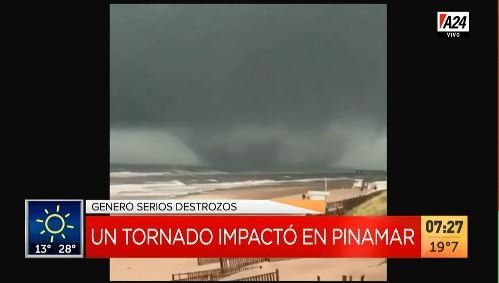 Un tornado impactó en Pinamar y provocó destrozos en los balnearios
