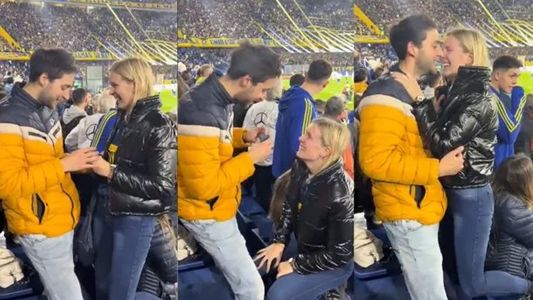 Ella le propuso casamiento en La Bombonera y la reacción del novio fue viral