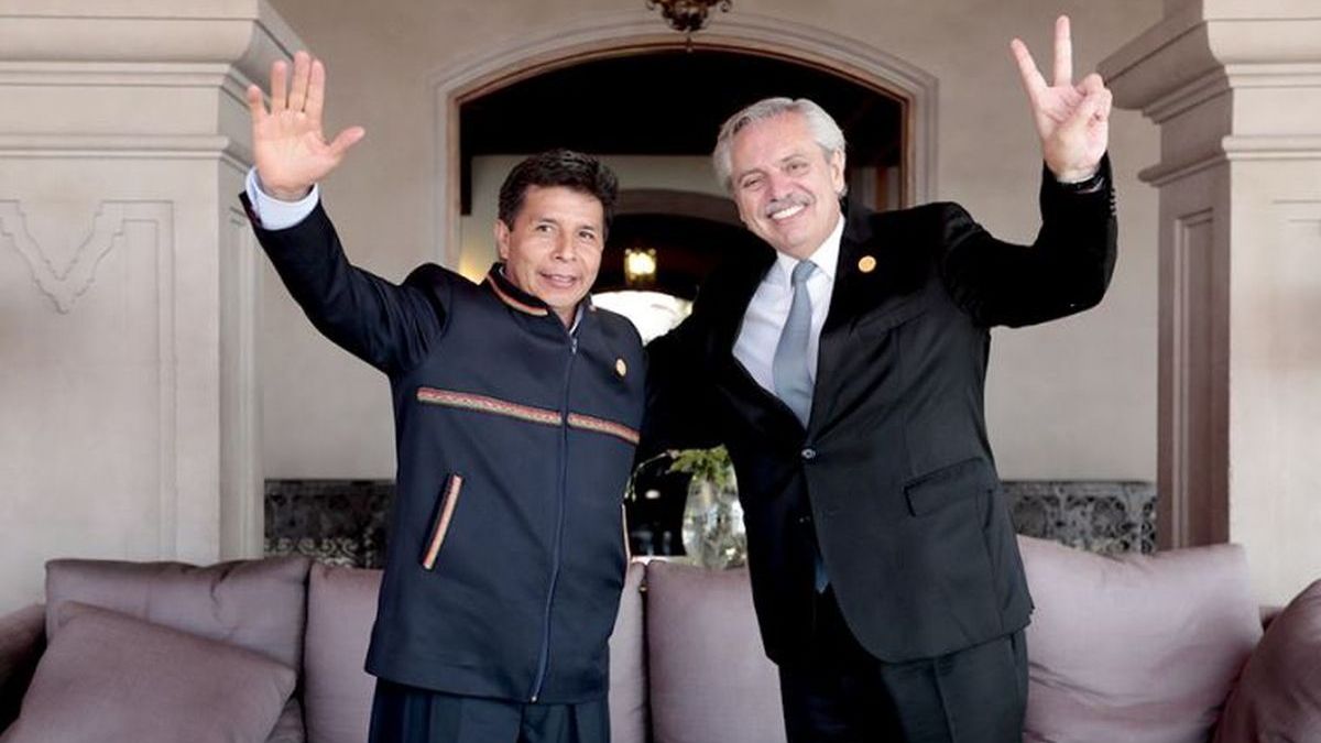 En marzo de este año, Alberto Fernández mantuvo una reunión con Pedro Castillo en Chile (Foto: Presidencia).