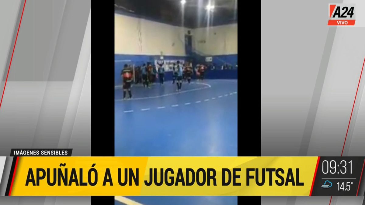 Un espectador apuñaló a un jugador de futsal en Tierra del Fuego. (Foto: captura de video)