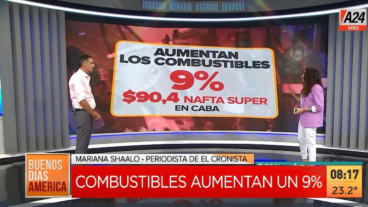 Aumentan un 9% los combustibles ¿a cuánto se va la nafta súper? (Captura de Tv)