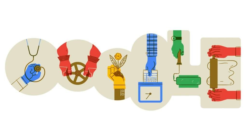 Google celebra el Día del Trabajo destacando una diversidad de labores en doodle