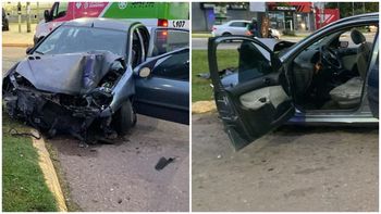 Peligro al volante: un hombre conducía a alta velocidad, perdió el control y se estrelló contra un poste