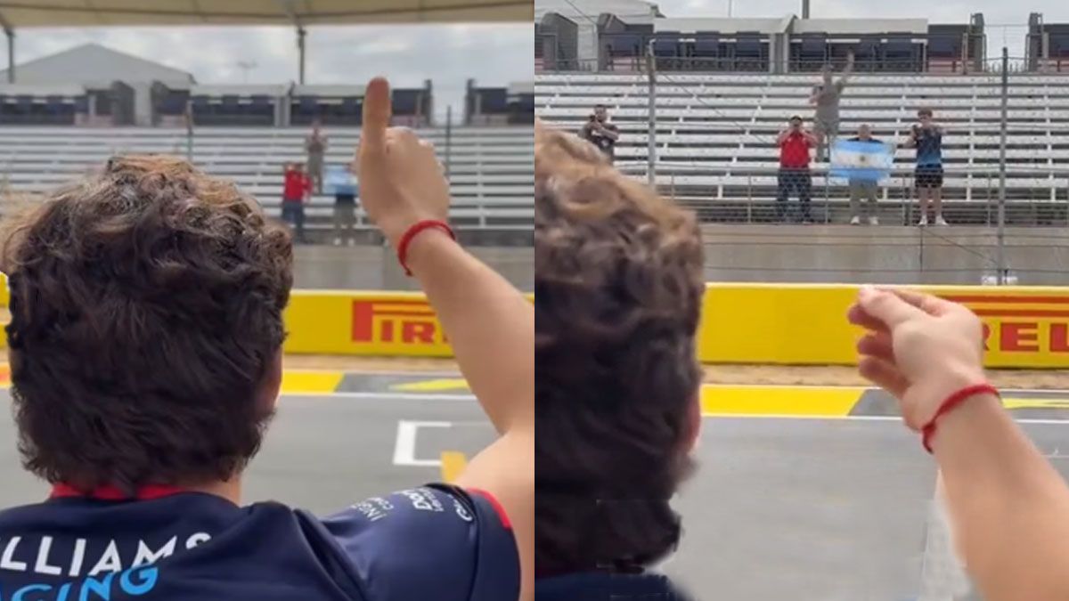 El jueves, los fanáticos sorprendieron a Colapinto frente a los boxes. (Foto: A24.com)