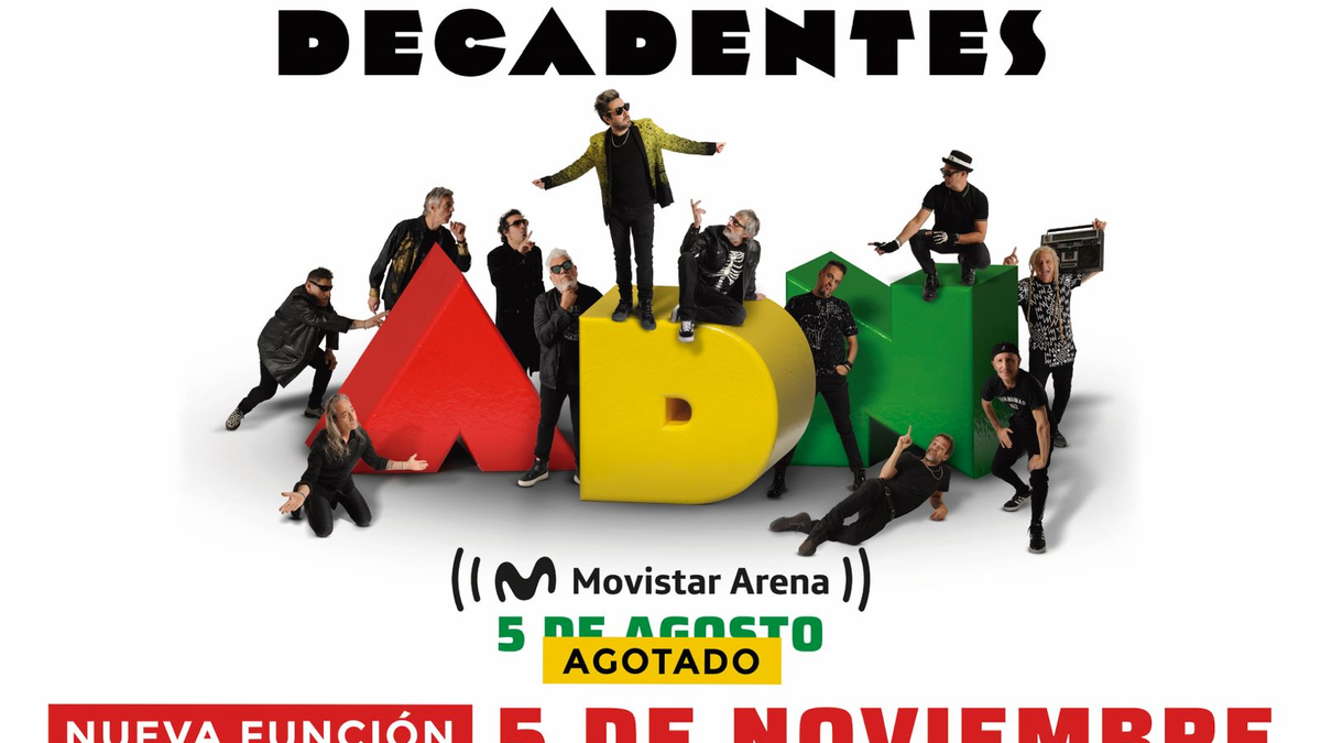 Los Decadentes debutarán en el Movistar Arena el 5 de agosto (Foto Popart Discos)