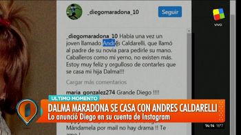Diego Maradona sorprendió a todos y anunció que su hija Dalma ¡se casa!