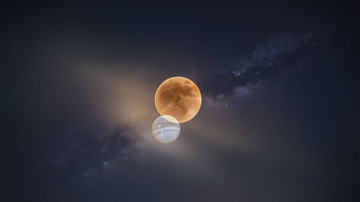 Hay d&iacute;as que empiezan comunes y terminan con un brillo inesperado. Foto: Ideogram, Venus-Jupiter.