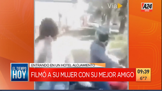 Escrachó a su esposa y a su mejor amigo en las inmediaciones de un hotel alojamiento