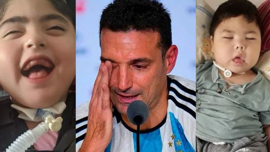 El enorme gesto de Scaloni con Alma y Milo que tienen parálisis cerebral