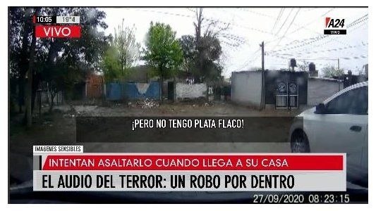 Conurbano inseguro: así amenazan delincuentes a un conductor