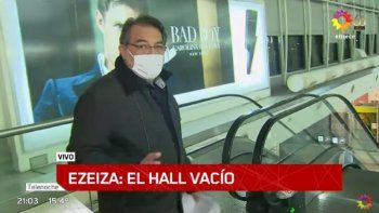 Cronista de Telenoche se quebró ante el vació total del Aeropuerto de Ezeiza