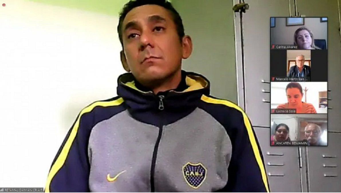 Damián Retamal durante la presentación del MPF. Le imputaron por homicidio&nbsp;doblemente agravado por el vínculo y por femicidio”