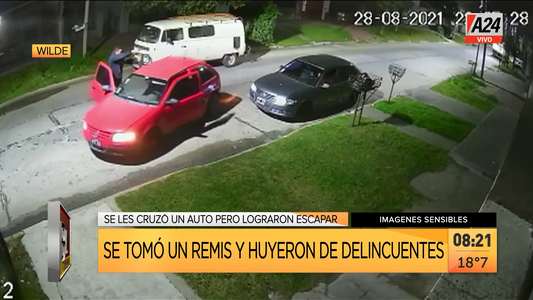 Así le roban a un remisero y una pasajera en Wilde