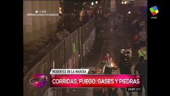 Incidentes en la marcha del Día de la Mujer: atacaron al equipo de América Noticias