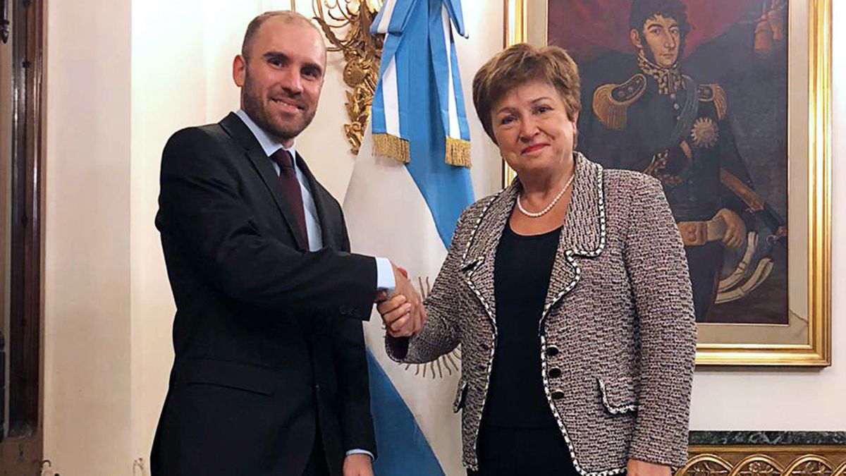 Martín Guzmán junto a Kristalina Georgieva. (Foto: Presidencia)