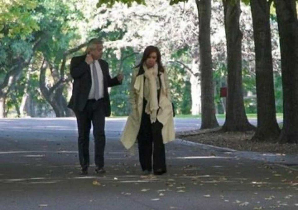 Alberto Fernández y Cristina Kirchner en Olivos.