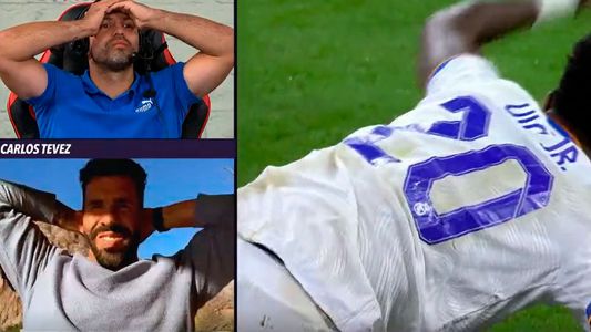 ¡Nooooo!: la reacción del Kun Agüero y Tevez con el gol errado de Vinicius