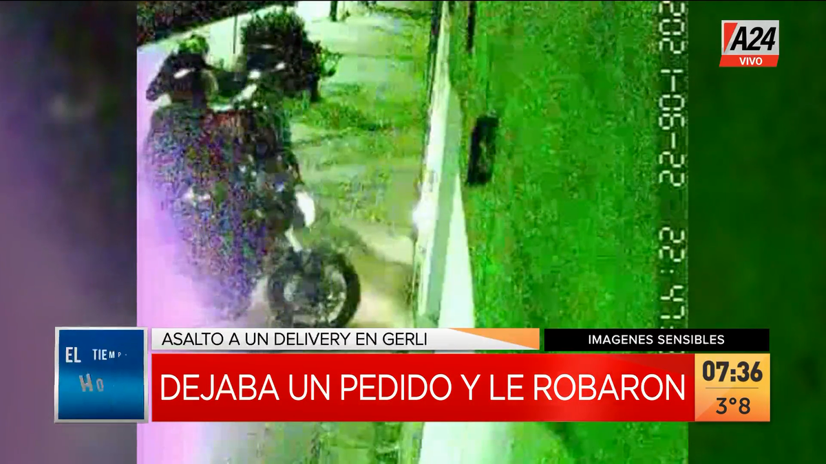 Inseguridad: violento ataque motochorro a un delivery en Gerli. (Captura de Tv)