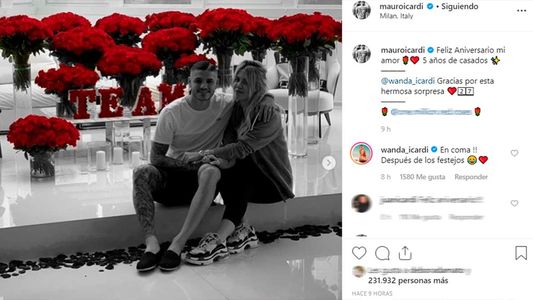 Wanda Nara sorprendió a Mauro Icardi con un sobrio regalo en su aniversario de casados