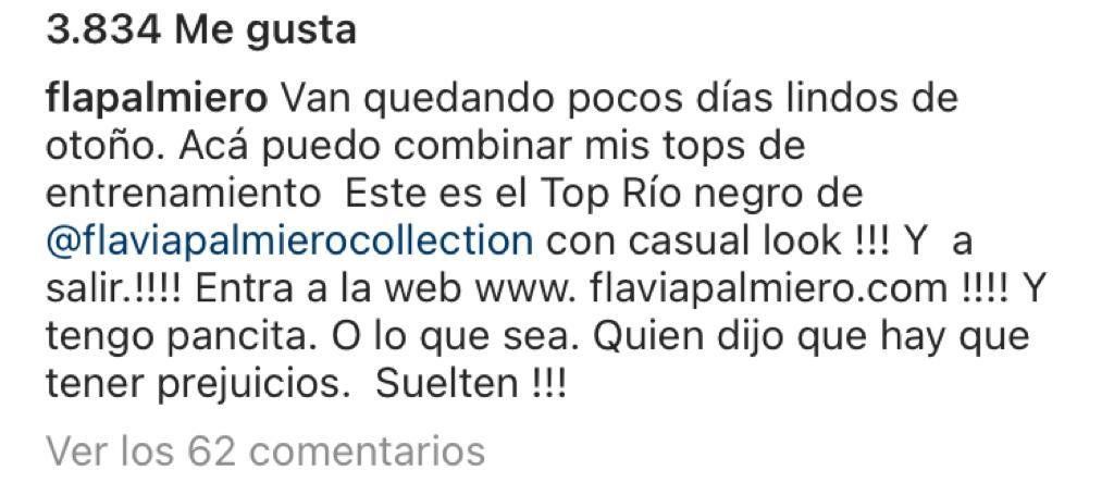 Flavia Palmiero pancita