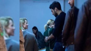 Nicole Neumann y Facundo Moyano juntos en el partido de Argentina-Venezuela