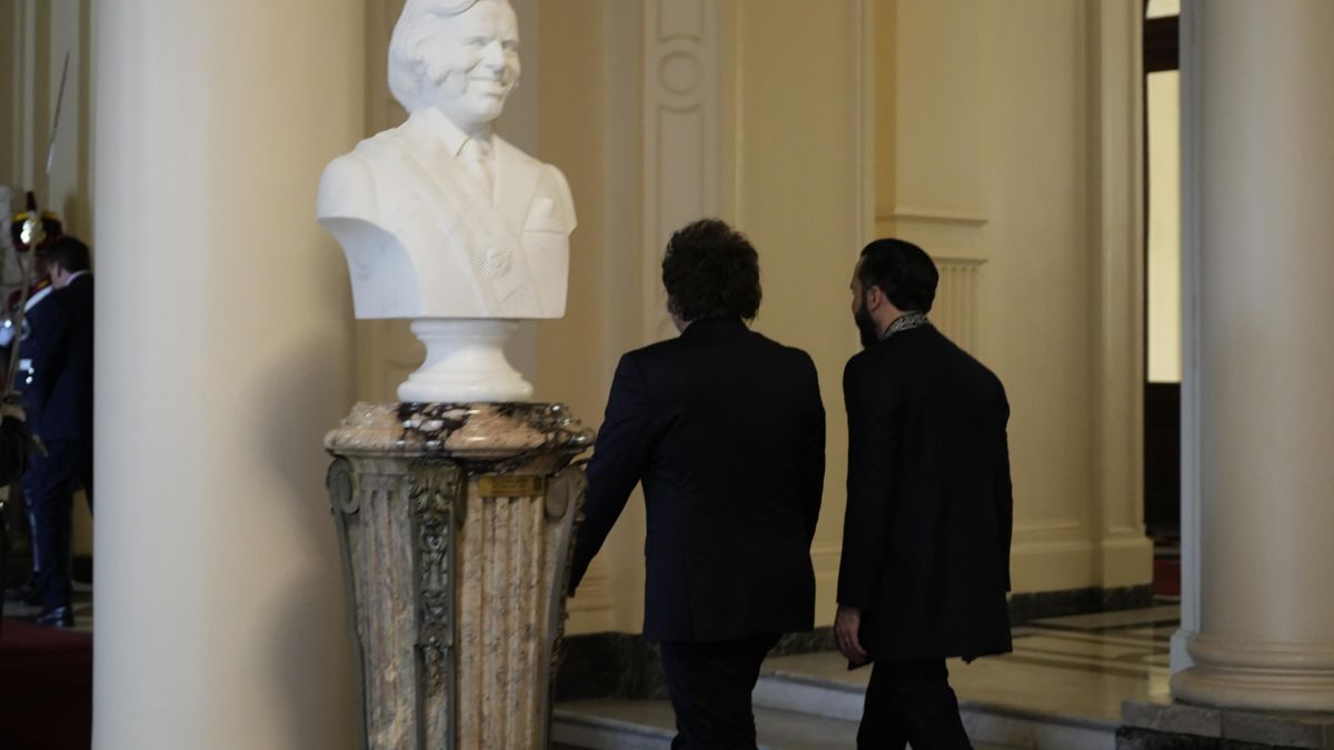 El presidente Milei recibió a Bukele en Casa Rosada. (Foto: presidencia)