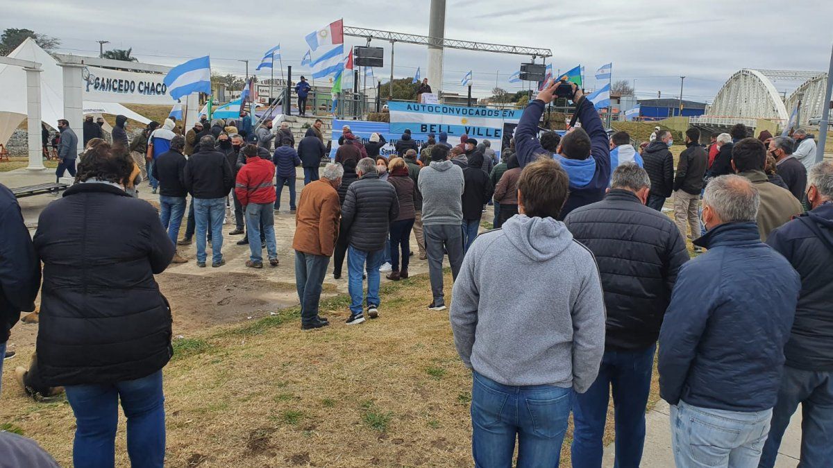 Los productores autoconvocados se habían congregado en Bell Ville.