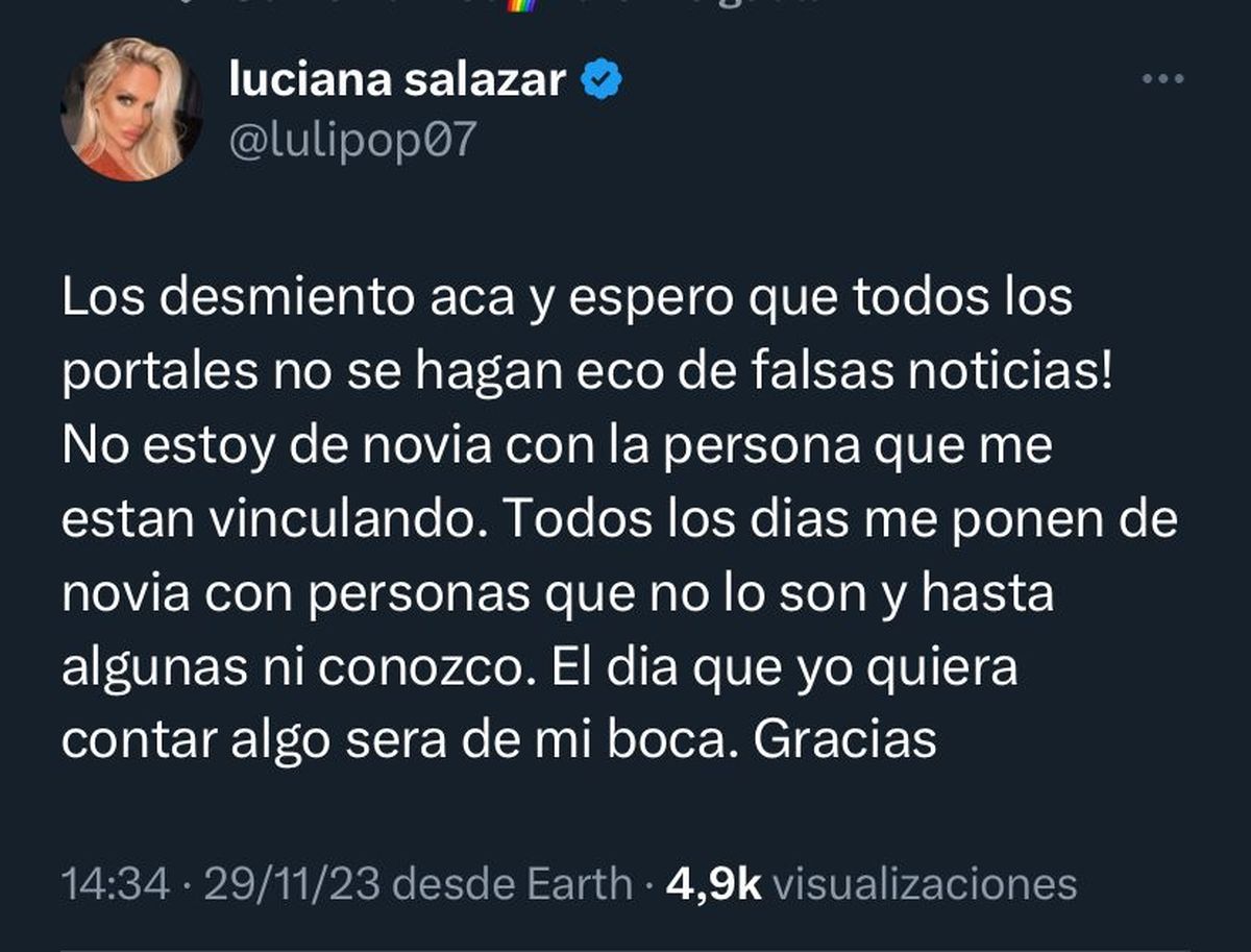 La inmediata reacción de Luciana Salazar cuando la vincularon con un  reconocido abogado