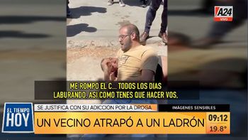 Ramos Mejía: atrapó al ladrón, lo ahorcó y le dio un sermón. (Captura de Tv) Ramos Mejía: atrapó al ladrón, lo ahorcó y le dio un sermón. (Captura de Tv)