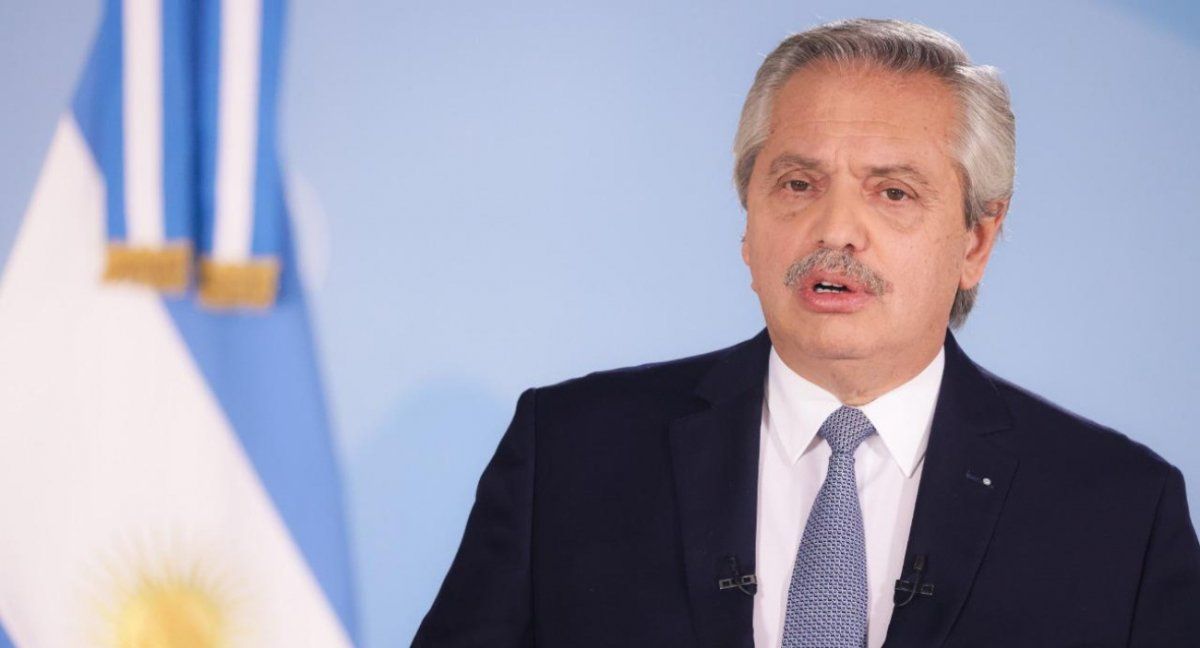Alberto Fernández en cadena nacional.