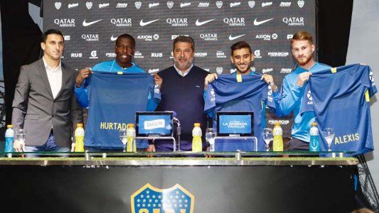 Hurtado, Salvio y MacAllister, en sociedad: Boca presentó a sus tres refuerzos para la temporada