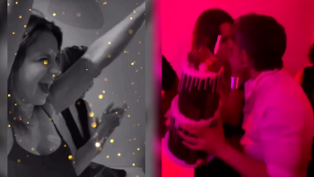 Los 50 de Nancy Dupláa: festejo en su casa y beso pasional con Pablo Echarri