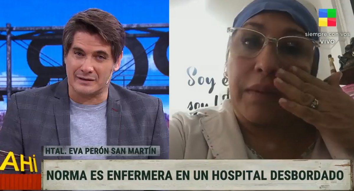 Guillermo Andino se emocionó con la historia de una enfermera.&nbsp;