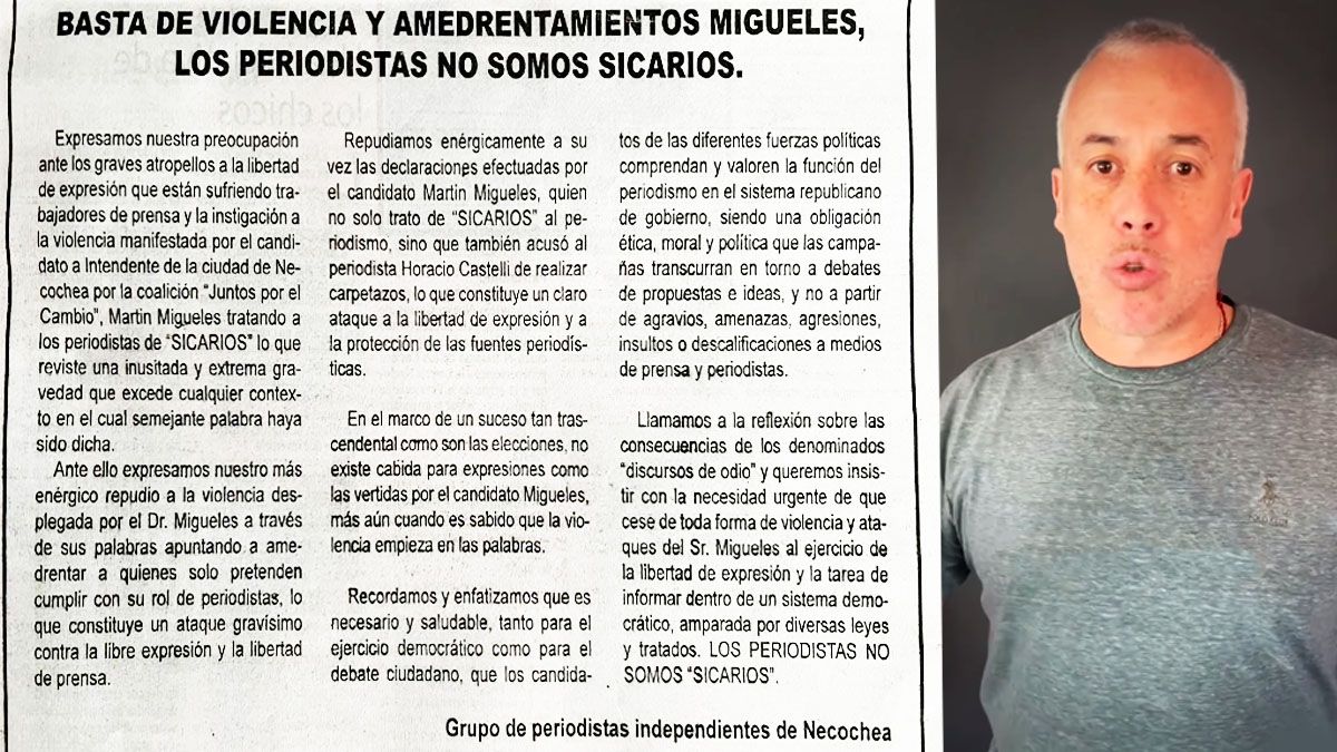 El grupo de periodistas independenientes de Necochea emitió una solicitada para repudiar las expresiones del candidato a intendente de&nbsp; Juntos por El Cambio