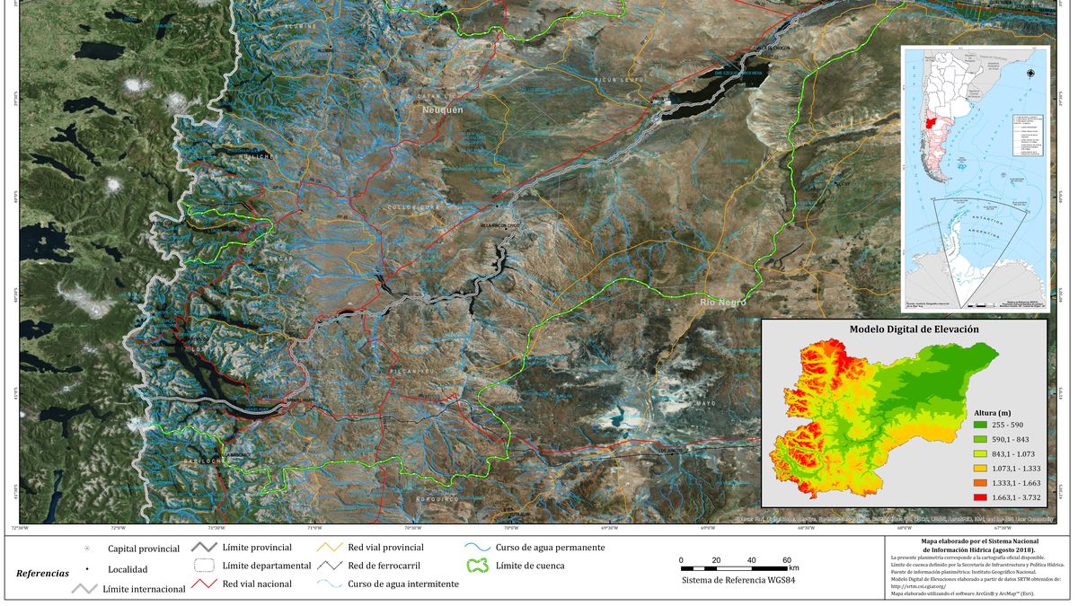 La cuenca del río Limay, otra de las que componen el ecosistema que afectado por la dura sequía. 