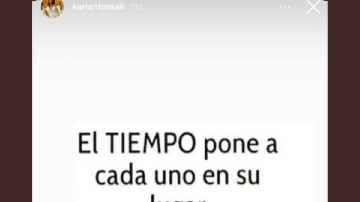 El posteo de Karina Antoniali, la ex de Eduardo Fort, contra Rocío Marengo durante 2021. 
