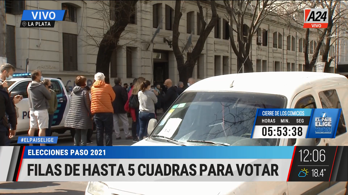 PASO 2021: se registraron largas filas y demoras para votar. (Captura de Tv)