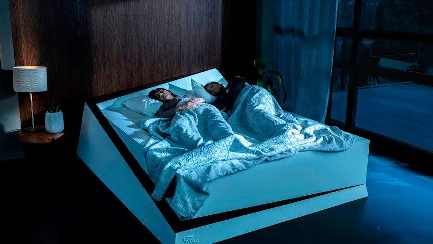 Una cama con cinta transportadora para que tu pareja no invada tu espacio